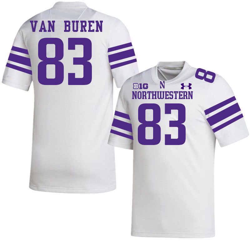 Northwestern Wildcats #83 Blake Van Buren College Football Jerseys Stitched-White